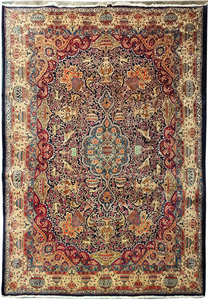 9.5 x 13 Persian Kshamar Rug Pre ownedBlue, Multi #F-5802