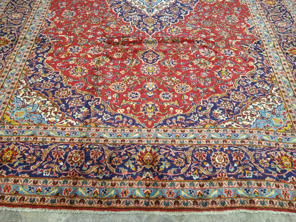 9.9 x 12.7 Classic Persian Rug Red Blue #5018