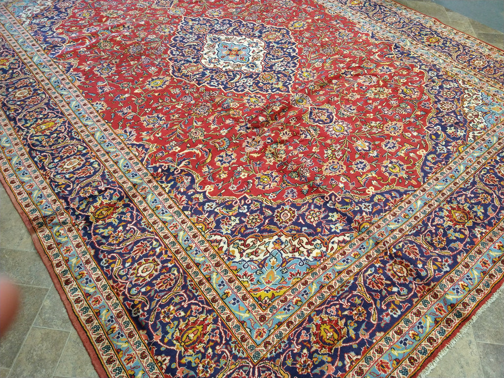 9.9 x 12.7 Classic Persian Rug Red Blue #5018