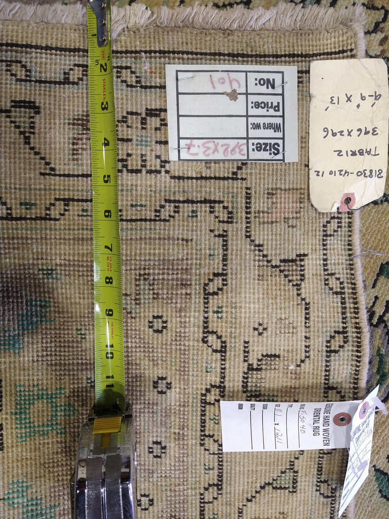 10 x 13 Persian Tabriz All Over pattern Beige Gold Lavender #5040