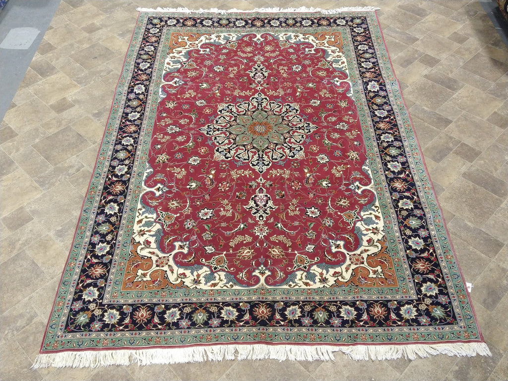 7 x 10 FINER QUALITY Authentic Persian Tabriz Rug Wool and Silk 400 KPSI #5052