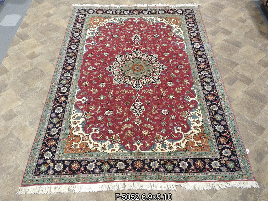 7 x 10 FINER QUALITY Authentic Persian Tabriz Rug Wool and Silk 400 KPSI #5052
