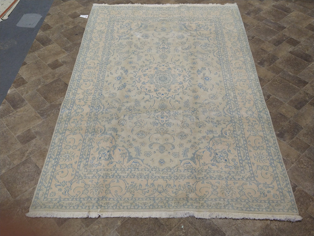 6.6 x 9.6 Persian Tabriz Rug Pale Colors #5061
