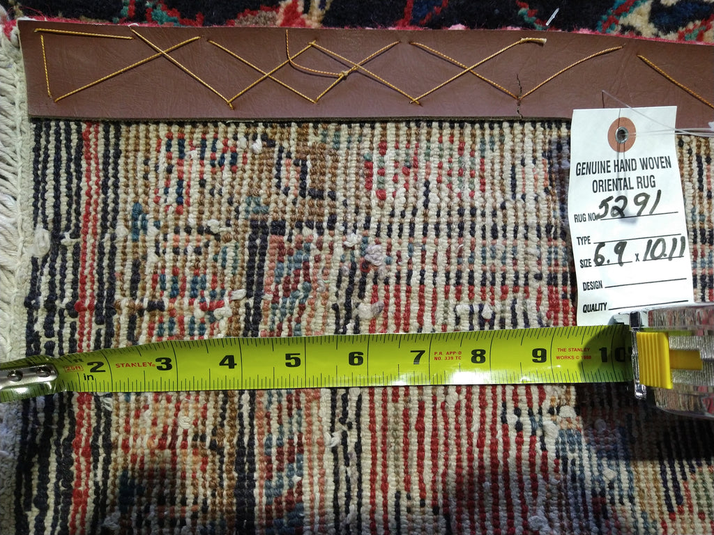 7 x 11 Persian Sarouk Esfahan Traditional rug Navy Blue #5291