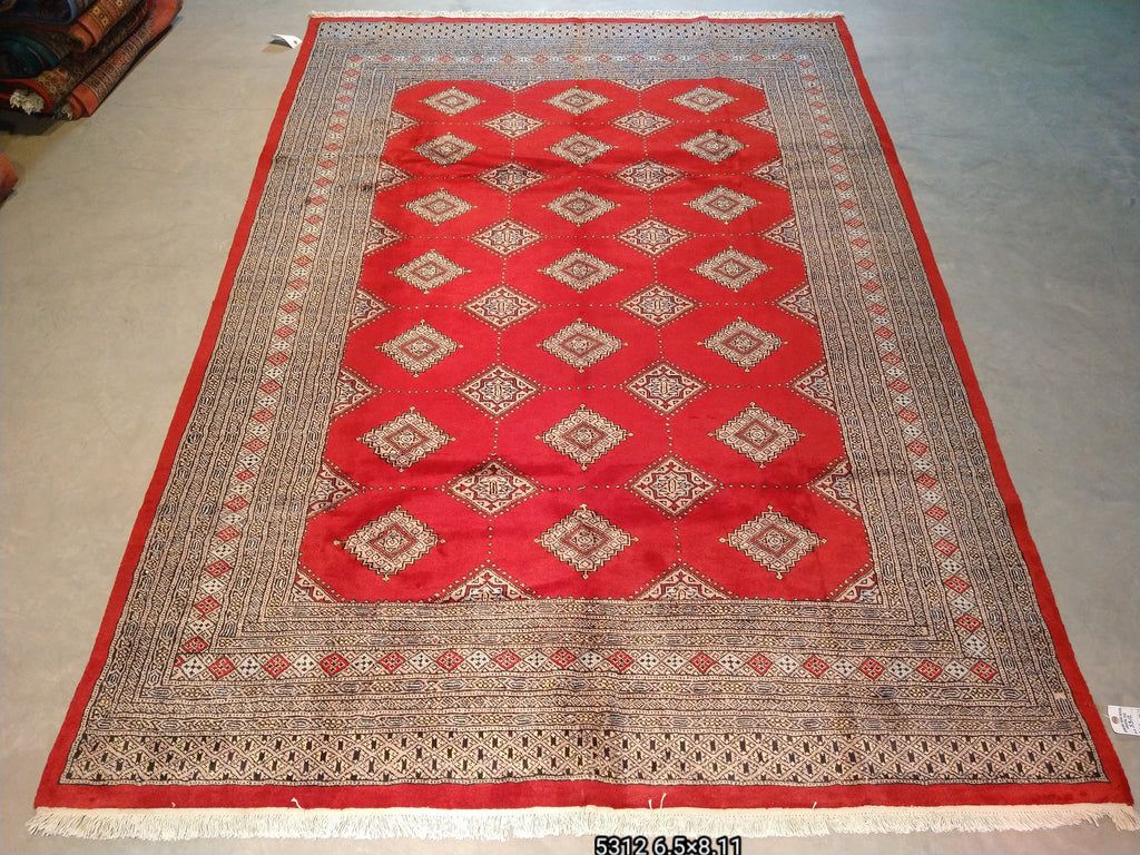 6 x 9 Jaldar Hand-Knotted Pakistan Red Rug#5312