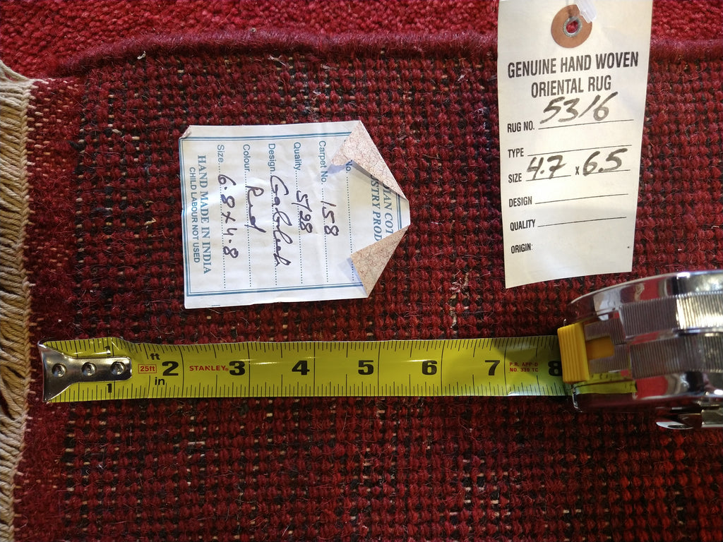 5 x 6 CLEARANCE SALE Handmade Wool SOLID RED GABBEH CONTEMPORARY RUG #5316