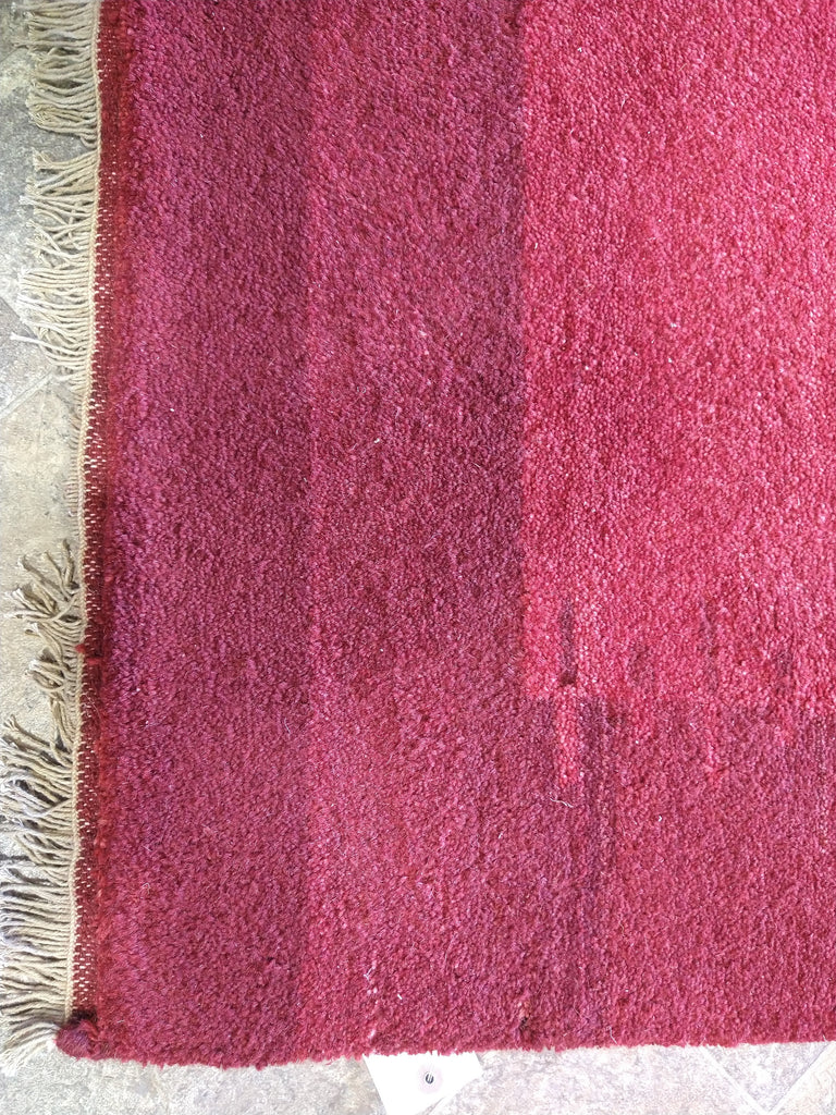 5 x 6 CLEARANCE SALE Handmade Wool SOLID RED GABBEH CONTEMPORARY RUG #5316