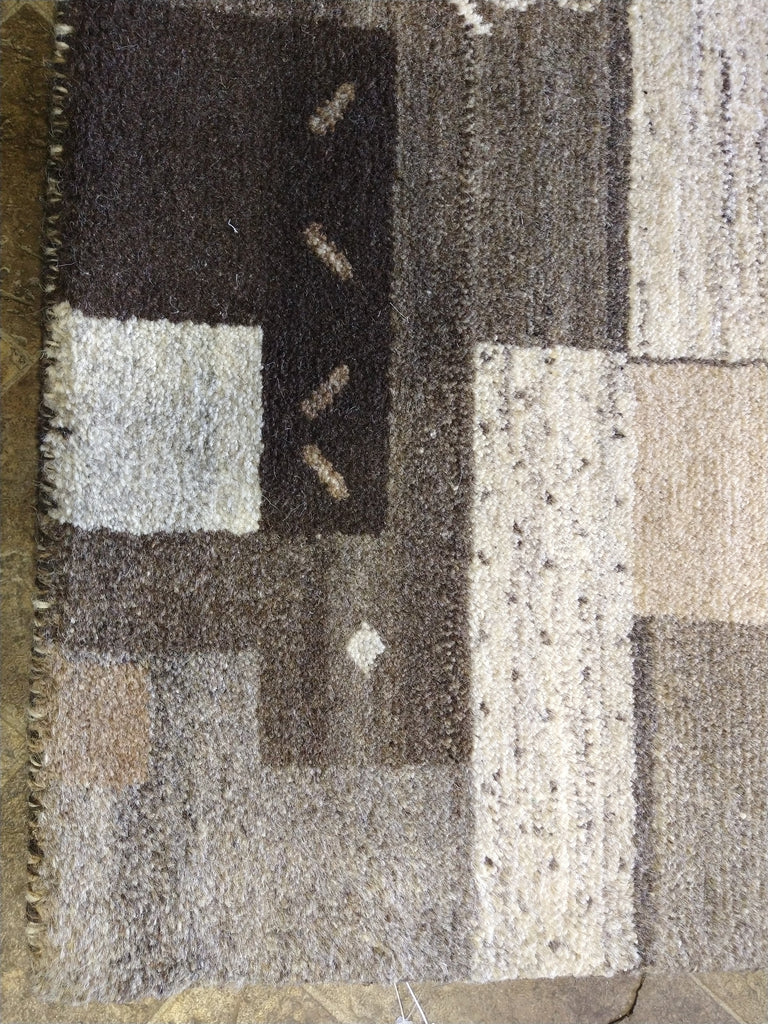 7 x 10 GABBEH RUG THICK WOOL PILE BEIGE BROWN #5317