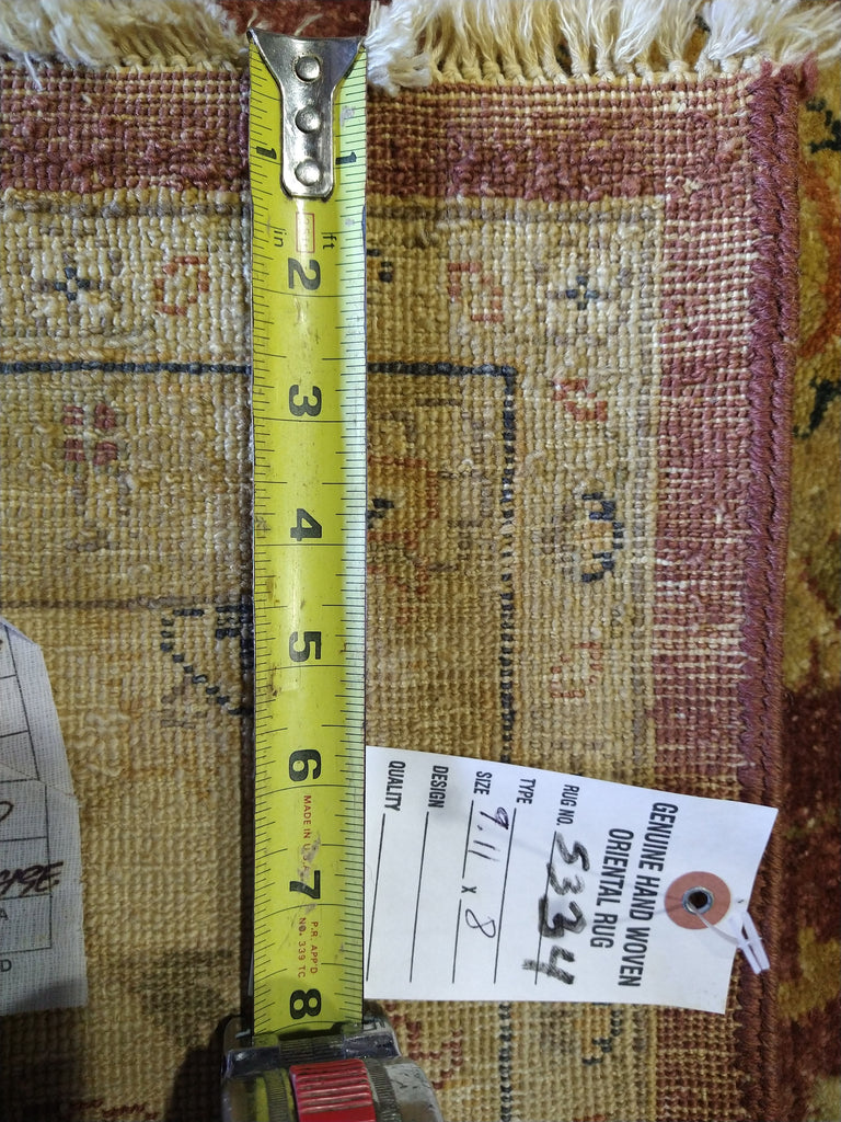 8 x 10 Chobi Peshawar Zigler Rug Mauve Rust vegetable Dye #5334