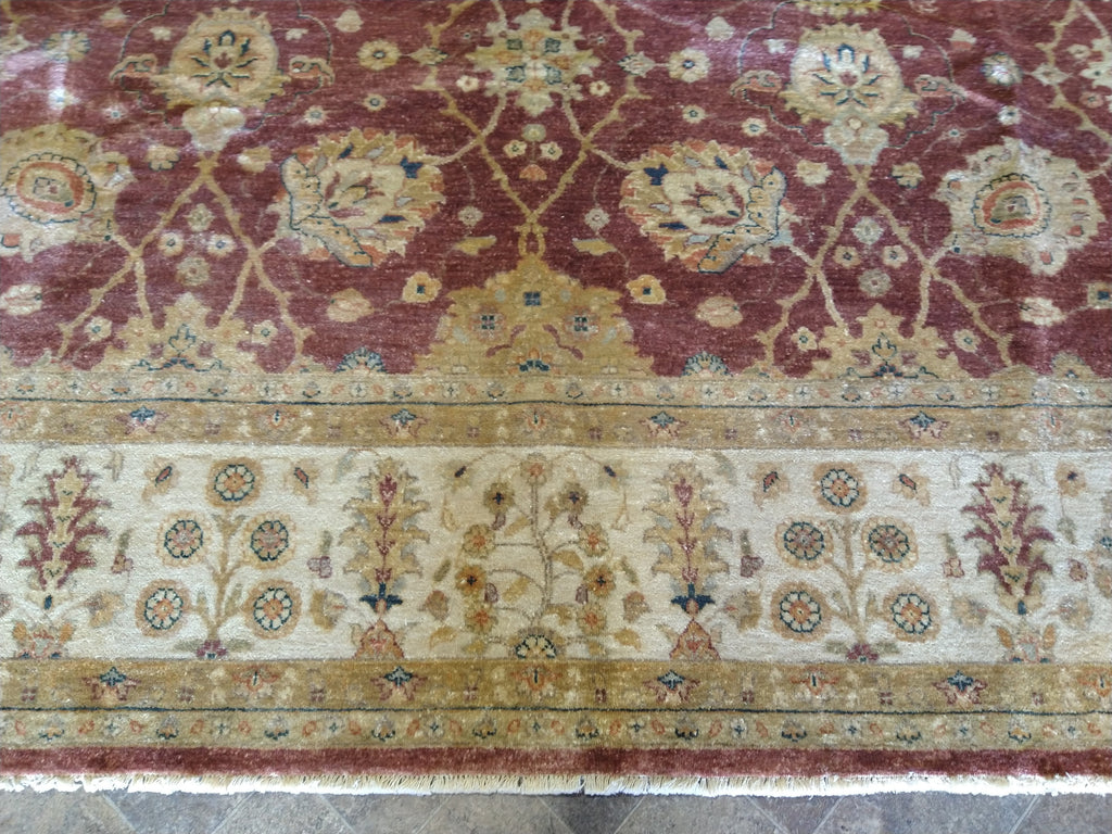 8 x 10 Chobi Peshawar Zigler Rug Mauve Rust vegetable Dye #5334