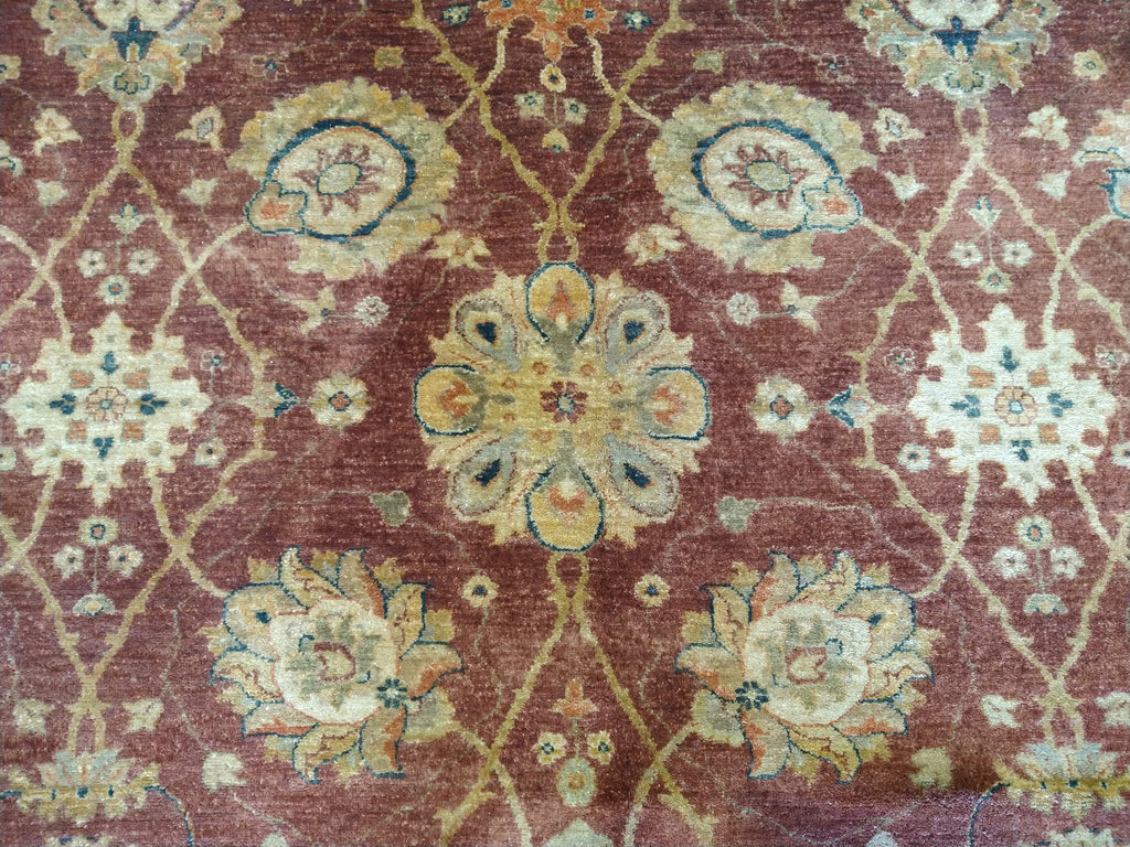 8 x 10 Chobi Peshawar Zigler Rug Mauve Rust vegetable Dye #5334
