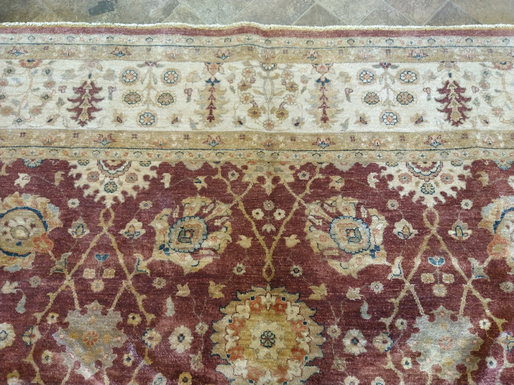 8 x 10 Chobi Peshawar Zigler Rug Mauve Rust vegetable Dye #5334