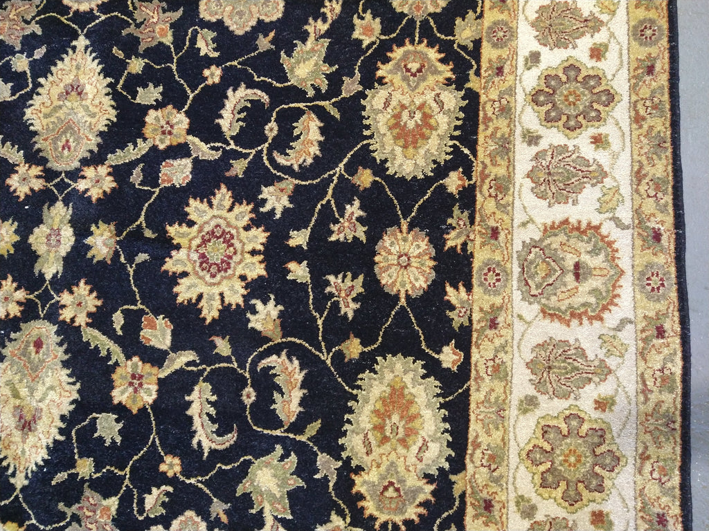 8 x 10 BLACK Zigler Rug Natural Wool #5338