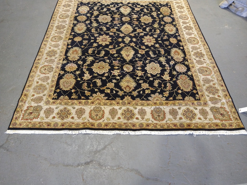 8 x 10 BLACK Zigler Rug Natural Wool #5338