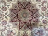 Load image into Gallery viewer, 6 x 9 Wool and Silk Rug IVORY BURGUNDY #5345