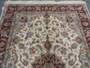 Load image into Gallery viewer, 6 x 9 Wool and Silk Rug IVORY BURGUNDY #5345