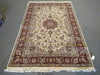 Load image into Gallery viewer, 6 x 9 Wool and Silk Rug IVORY BURGUNDY #5345