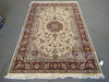 Load image into Gallery viewer, 6 x 9 Wool and Silk Rug IVORY BURGUNDY #5345