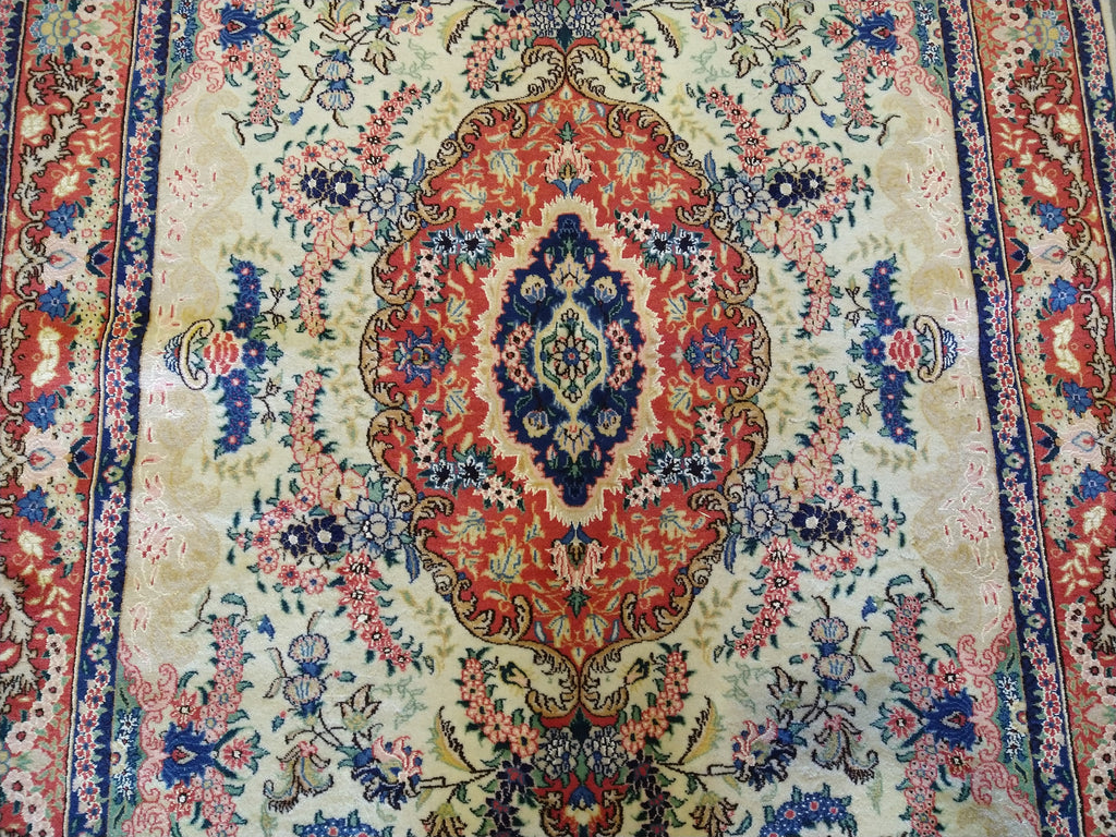 5 x 8 Fine Persian Tabriz Rug Wool Silk #5348