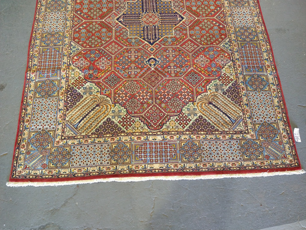 7 x 10 Fine Weave Persian Tabriz Rug CORAL 400 KPSI #5349