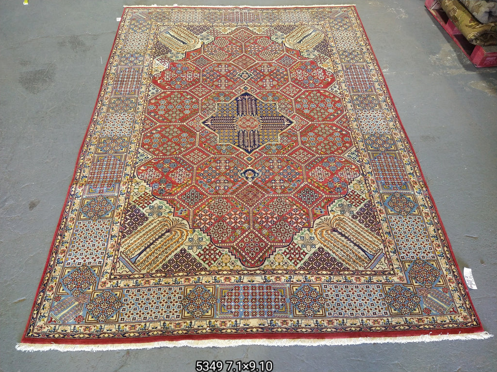 7 x 10 Fine Weave Persian Tabriz Rug CORAL 400 KPSI #5349
