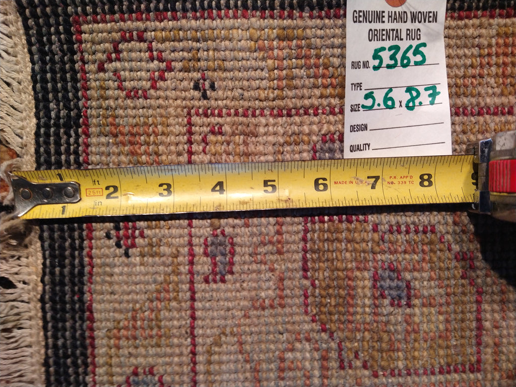 5.6 x 8.7 Black Chobi Rug Hand-knotted #5365