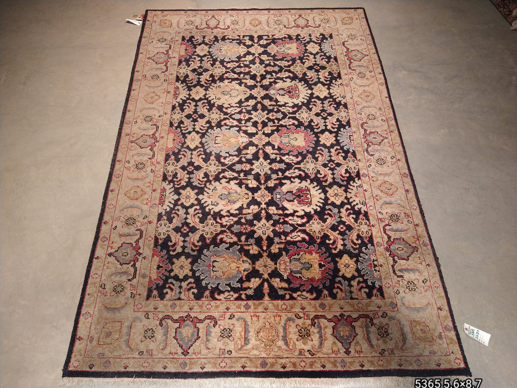 5.6 x 8.7 Black Chobi Rug Hand-knotted #5365