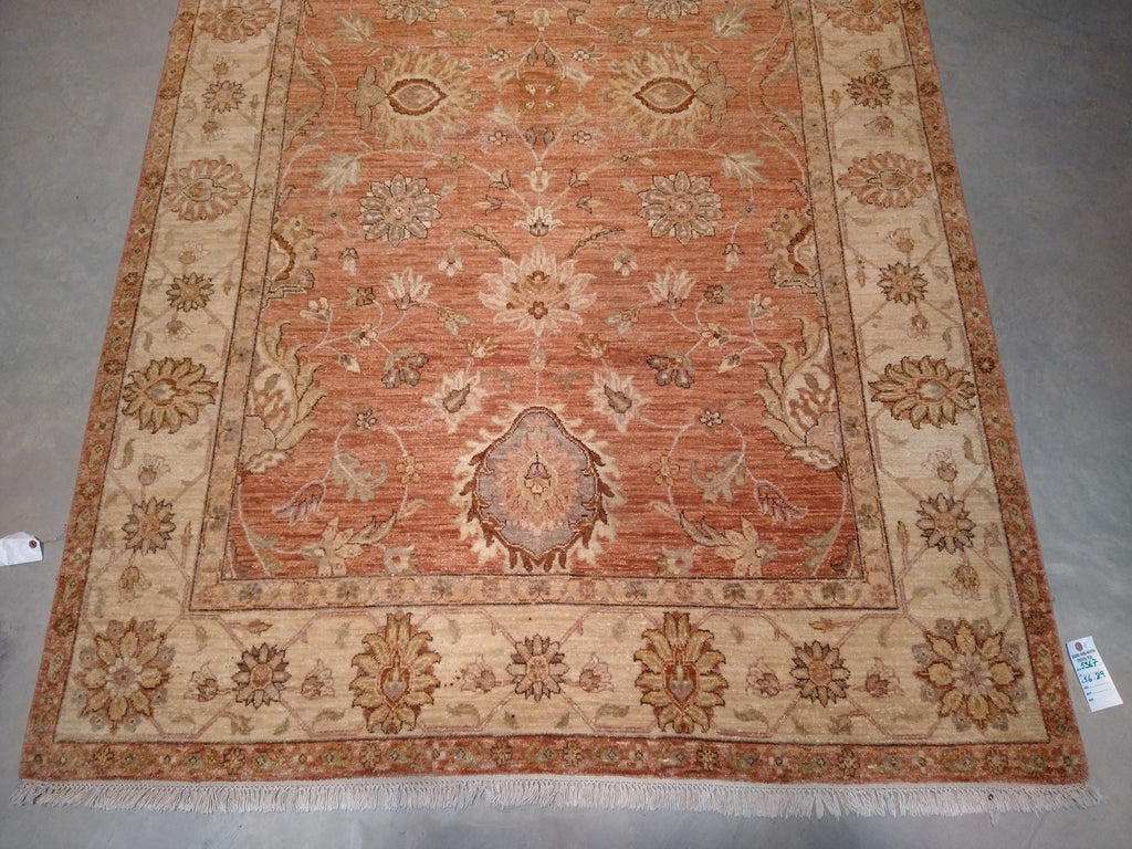 5 x 9 Oushak Chobi Zigler Rug Warm soft CORAL #5367