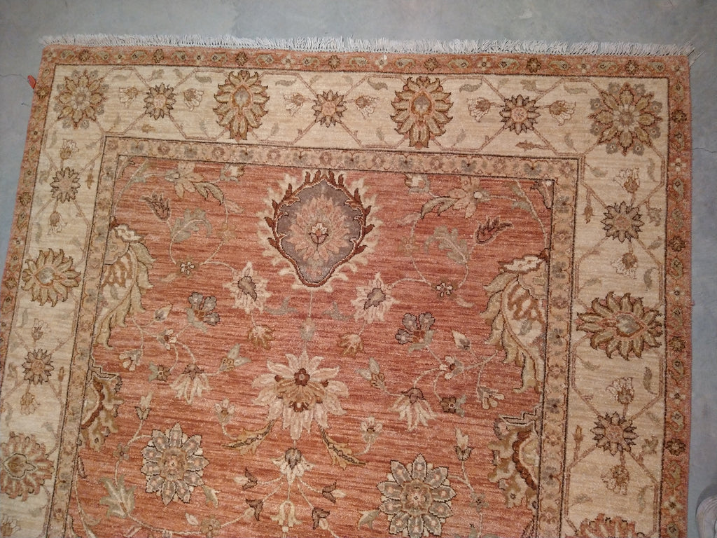 5 x 9 Oushak Chobi Zigler Rug Warm soft CORAL #5367