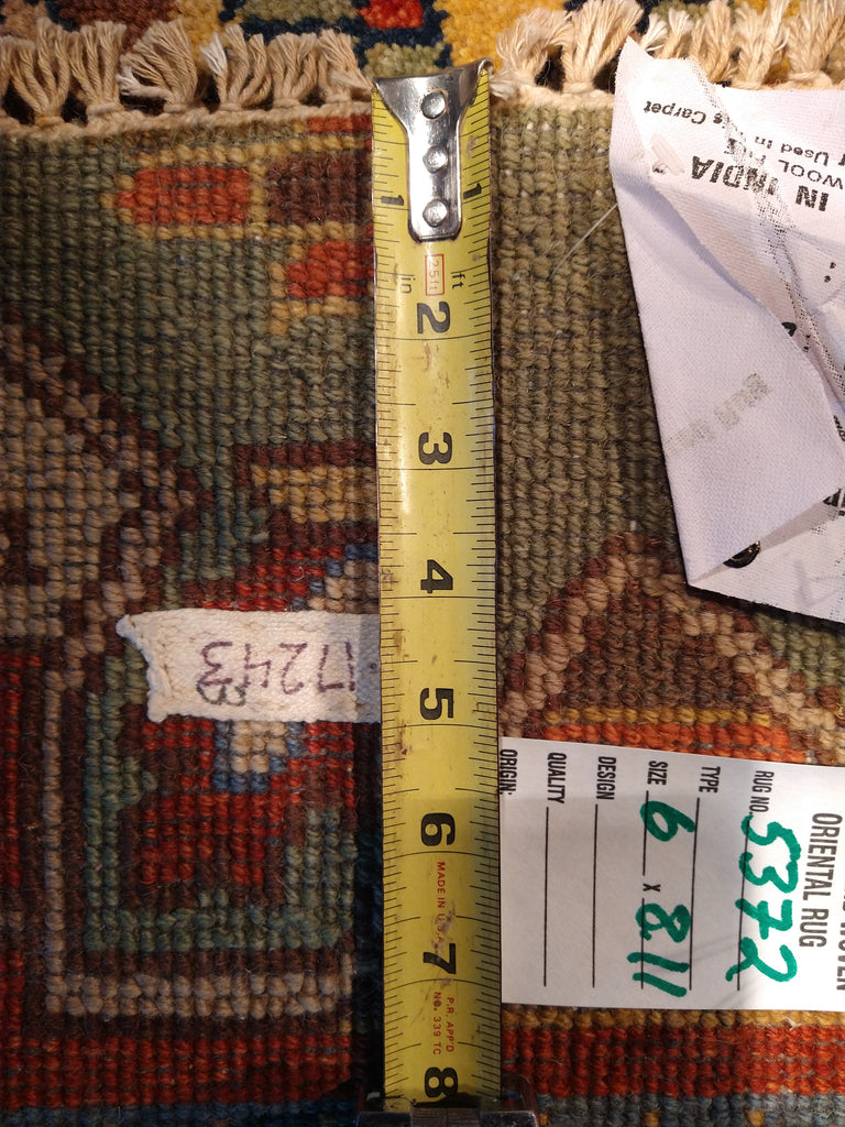 7 x 11 Patch work Rug Natural Wool Multi colors #5372