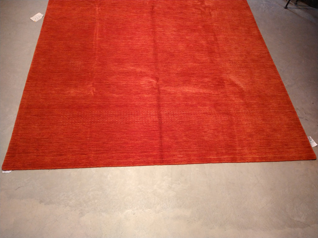 9.1 x 12.1 SALE Contemporary Red Handmade Wool Rug F-5373