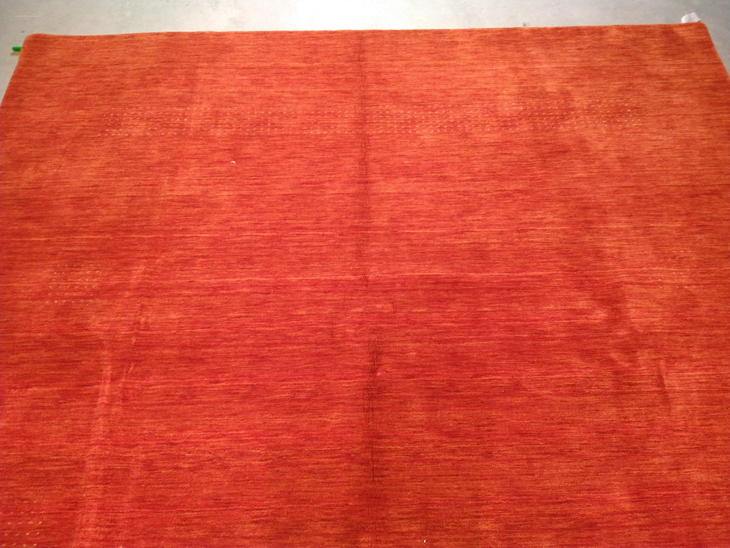 9.1 x 12.1 SALE Contemporary Red Handmade Wool Rug F-5373