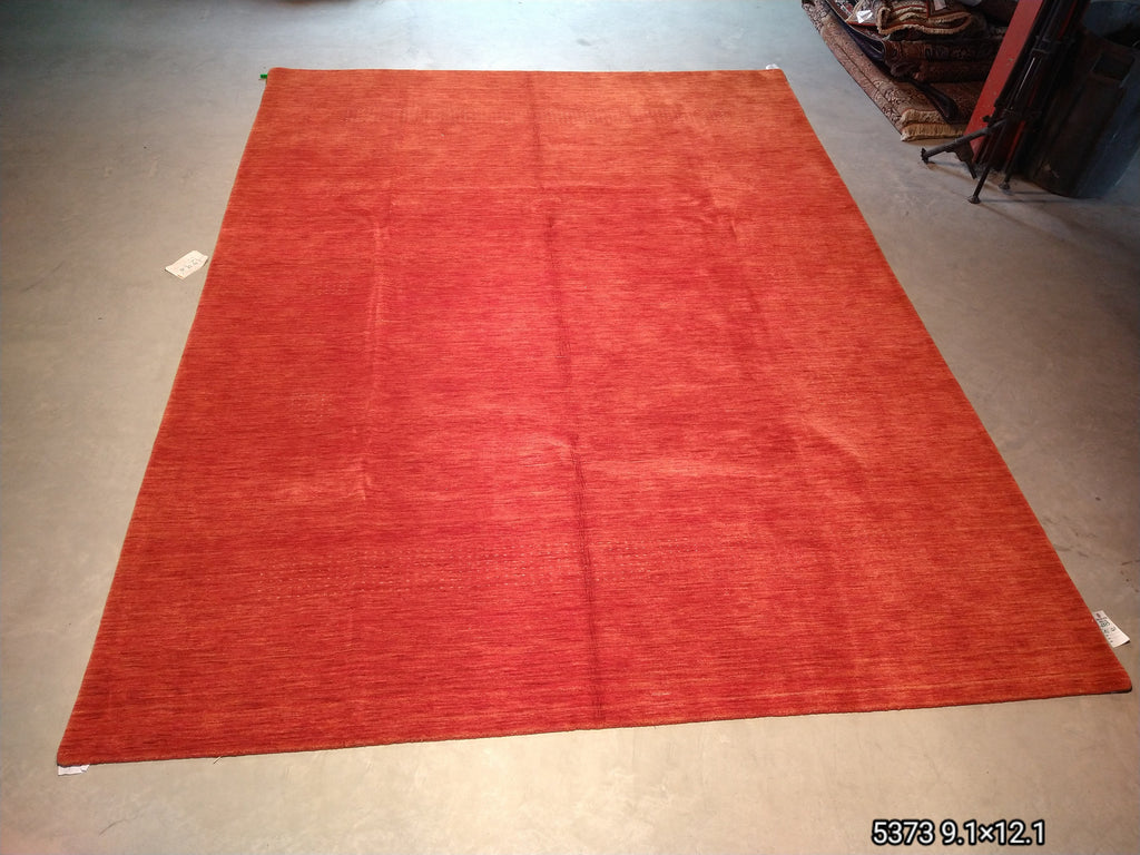 9.1 x 12.1 SALE Contemporary Red Handmade Wool Rug F-5373