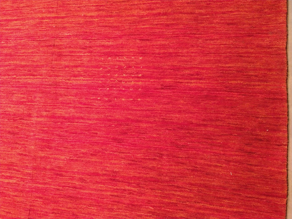 9.3 x 12.2 CONTEMPORARY HANDMADE SOFT WOOL RUG SOLID CORAL RED F-5380
