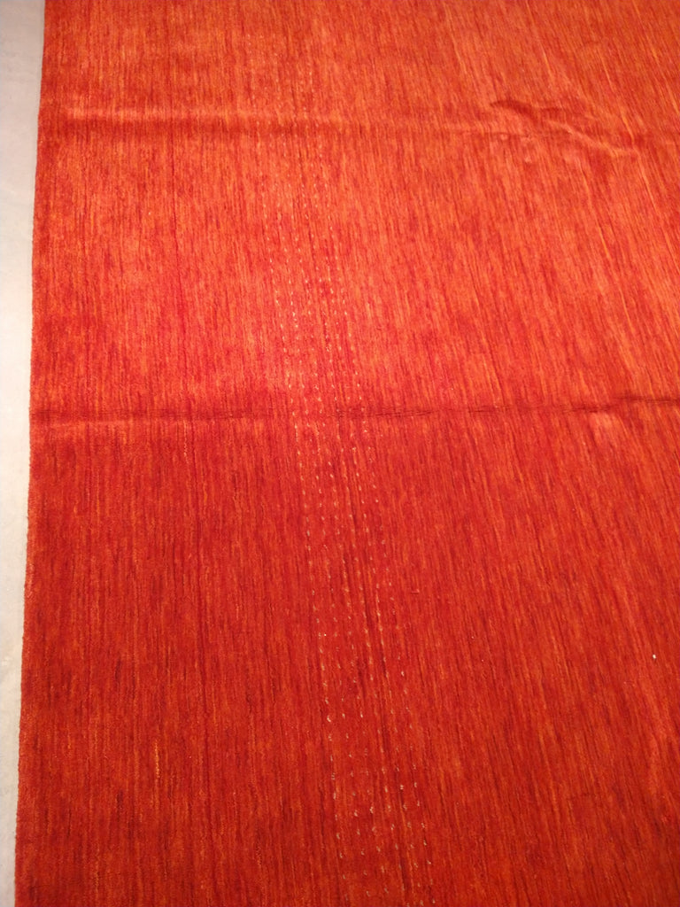 9.3 x 12.2 CONTEMPORARY HANDMADE SOFT WOOL RUG SOLID CORAL RED F-5380