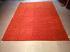 Load image into Gallery viewer, 9.3 x 12.2 CONTEMPORARY HANDMADE SOFT WOOL RUG SOLID CORAL RED F-5380