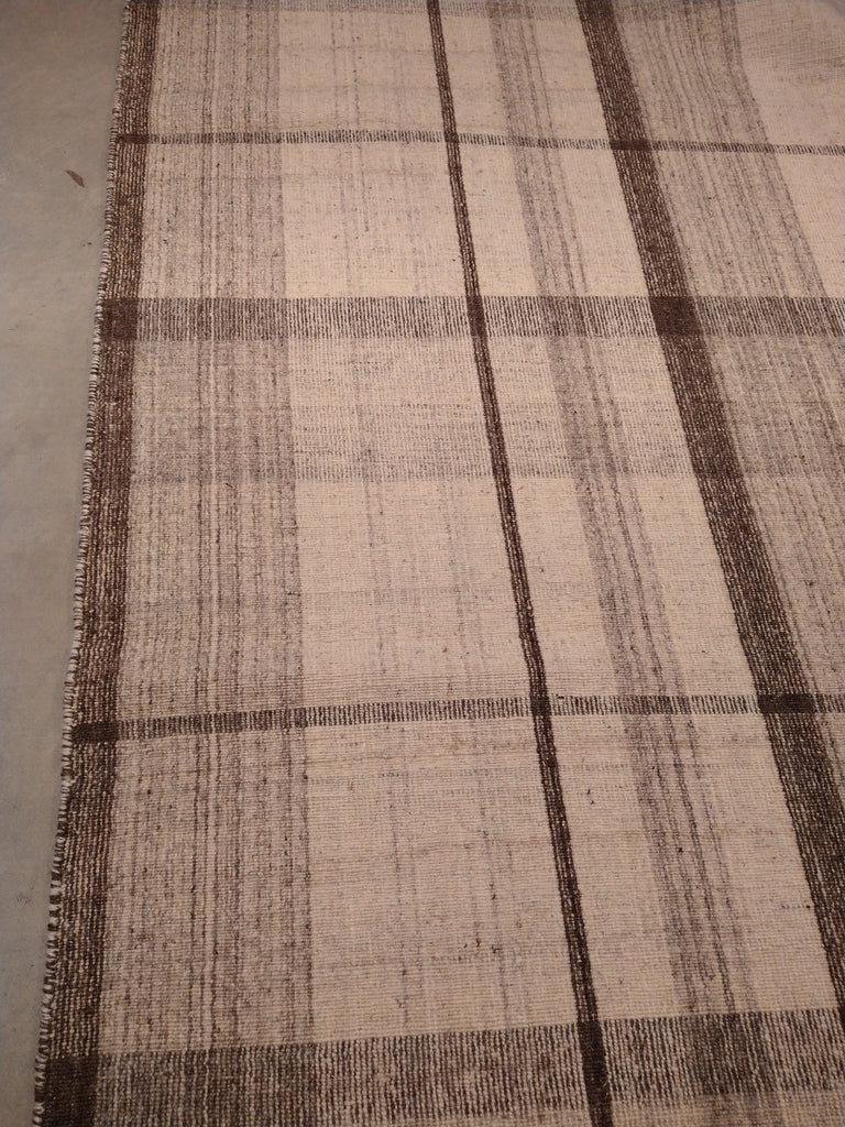7.10 x 9.10 Flat weave Hand-knotted Carpet Double Sided natural Wool Kilim Carpet F-5384