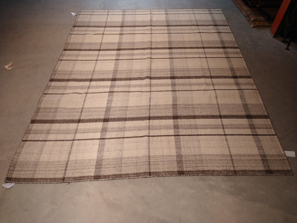 7.10 x 9.10 Flat weave Hand-knotted Carpet Double Sided natural Wool Kilim Carpet F-5384