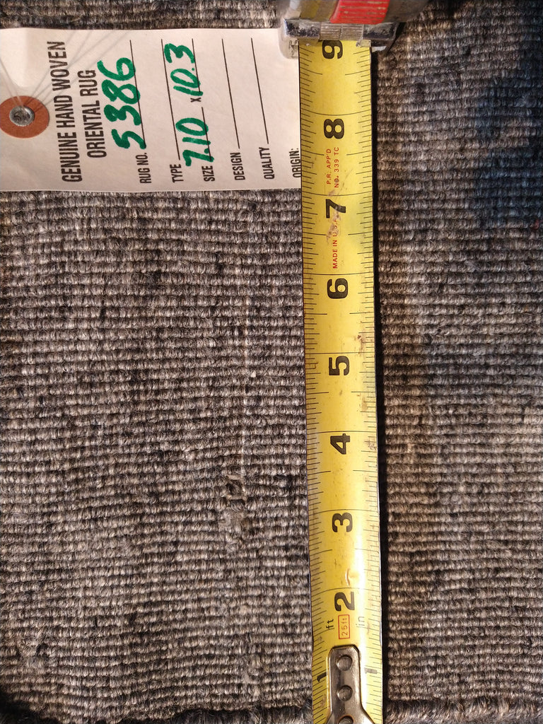 7.10 x 10.3 Raised Pile Wool Contemporary Handmade Rug F-5386