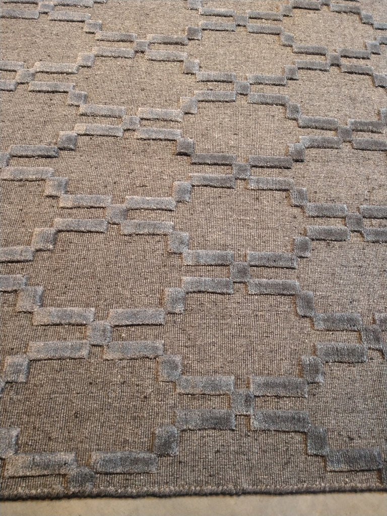 7.10 x 10.3 Raised Pile Wool Contemporary Handmade Rug F-5386