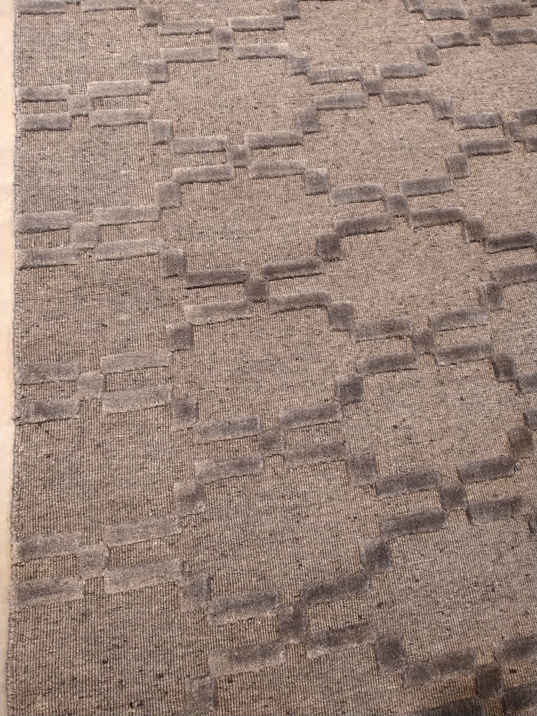 7.10 x 10.3 Raised Pile Wool Contemporary Handmade Rug F-5386