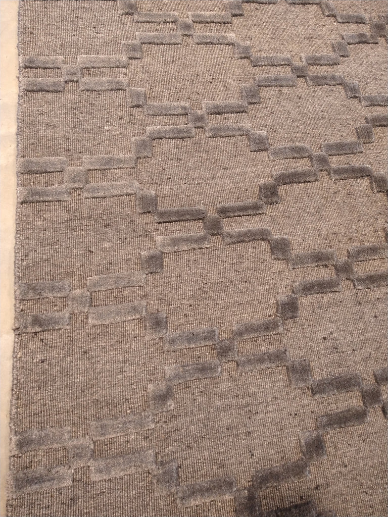 7.10 x 10.3 Raised Pile Wool Contemporary Handmade Rug F-5386