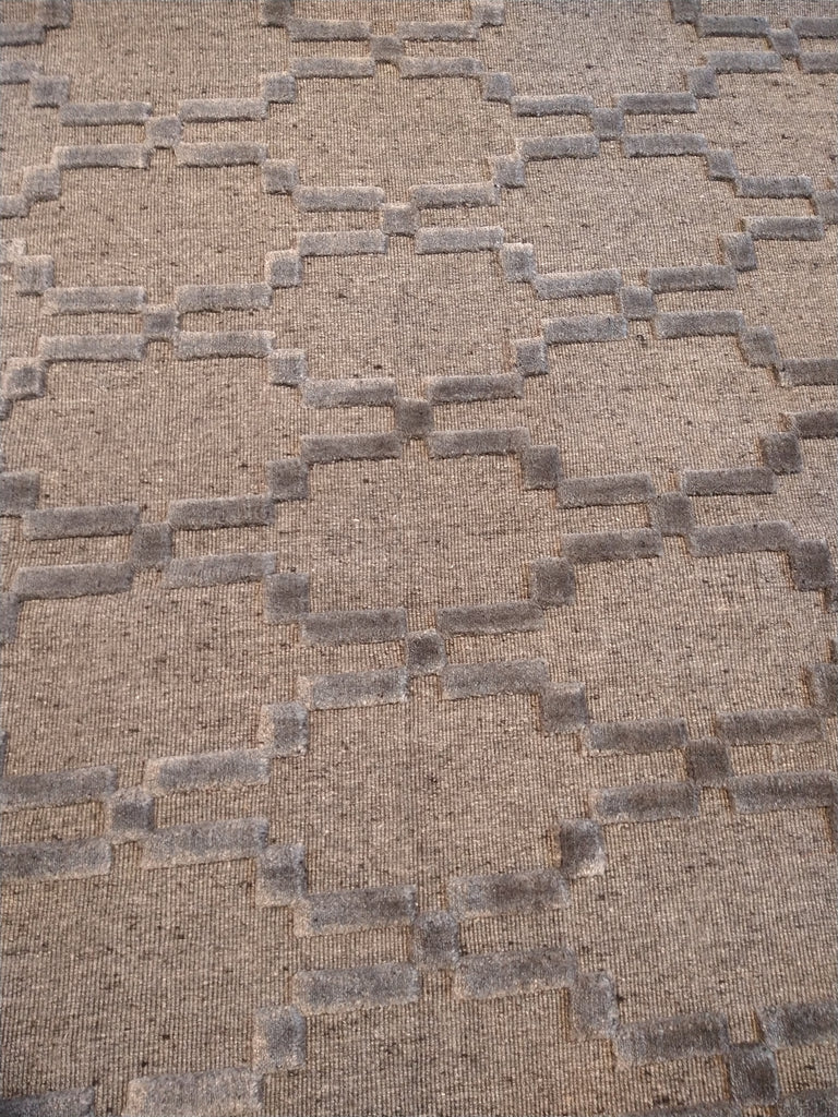 7.10 x 10.3 Raised Pile Wool Contemporary Handmade Rug F-5386