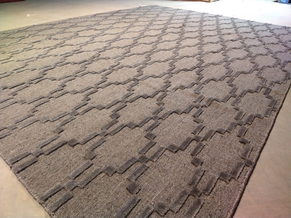 7.10 x 10.3 Raised Pile Wool Contemporary Handmade Rug F-5386