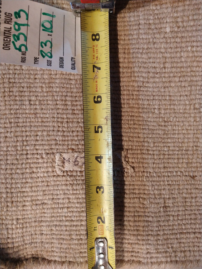 8.3 x 10.1 Solid Color Taup Modern Wool Carpet F-5393