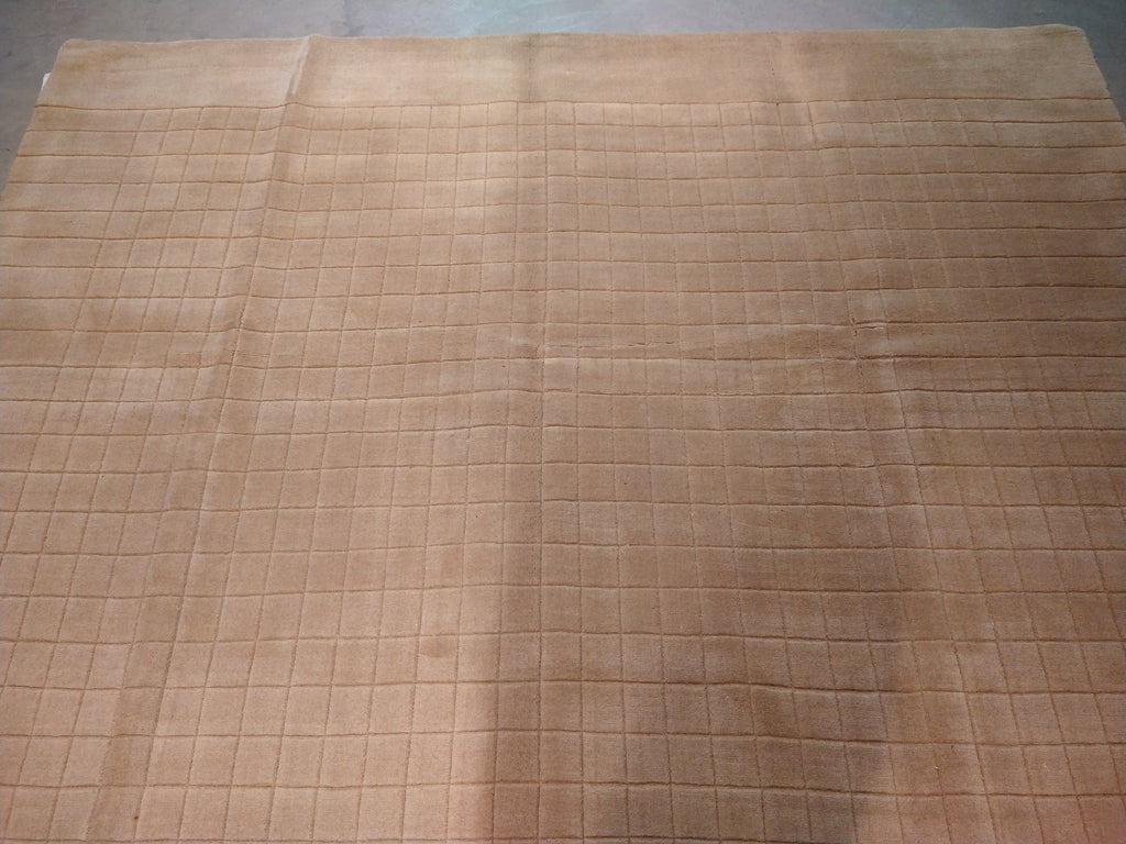 8.3 x 10.1 Solid Color Taup Modern Wool Carpet F-5393