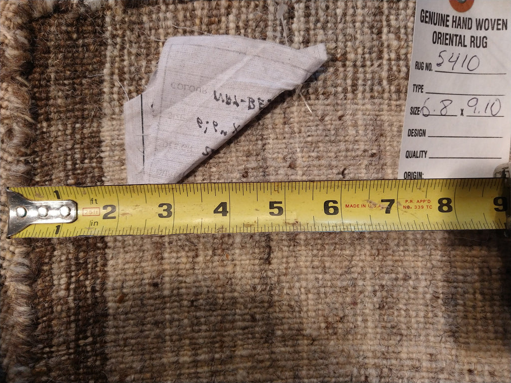 7 x 10 Flat Weave Double Sided natural Wool Rug Vegie Dye BURBERY #5410