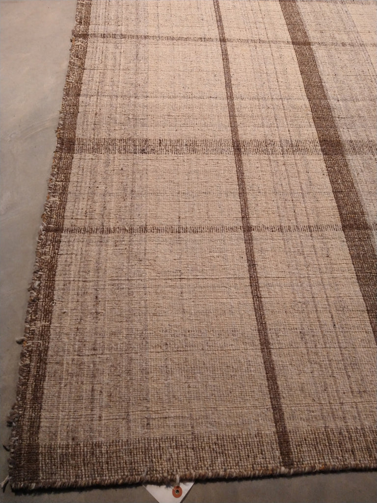 7 x 10 Flat Weave Double Sided natural Wool Rug Vegie Dye BURBERY #5410