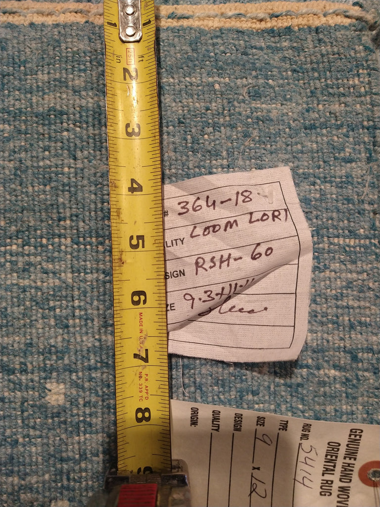 9 x 12 Gray Green Contemporary Gabbeh Handmade Rug #5414