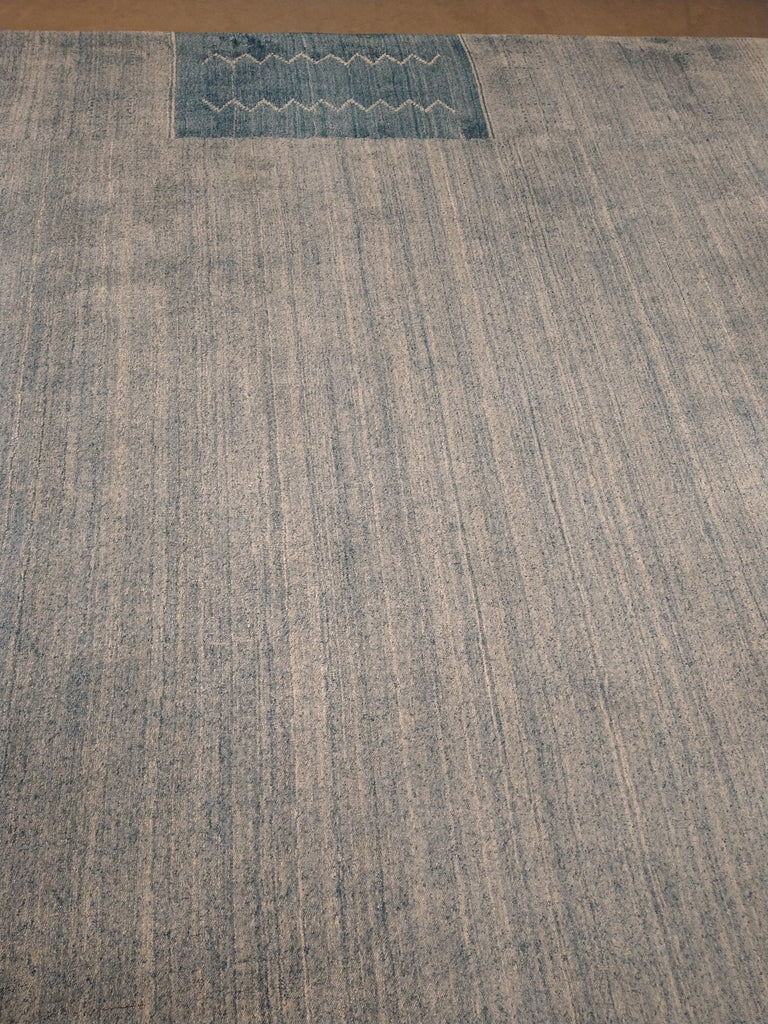 9 x 12 Gray Green Contemporary Gabbeh Handmade Rug #5414